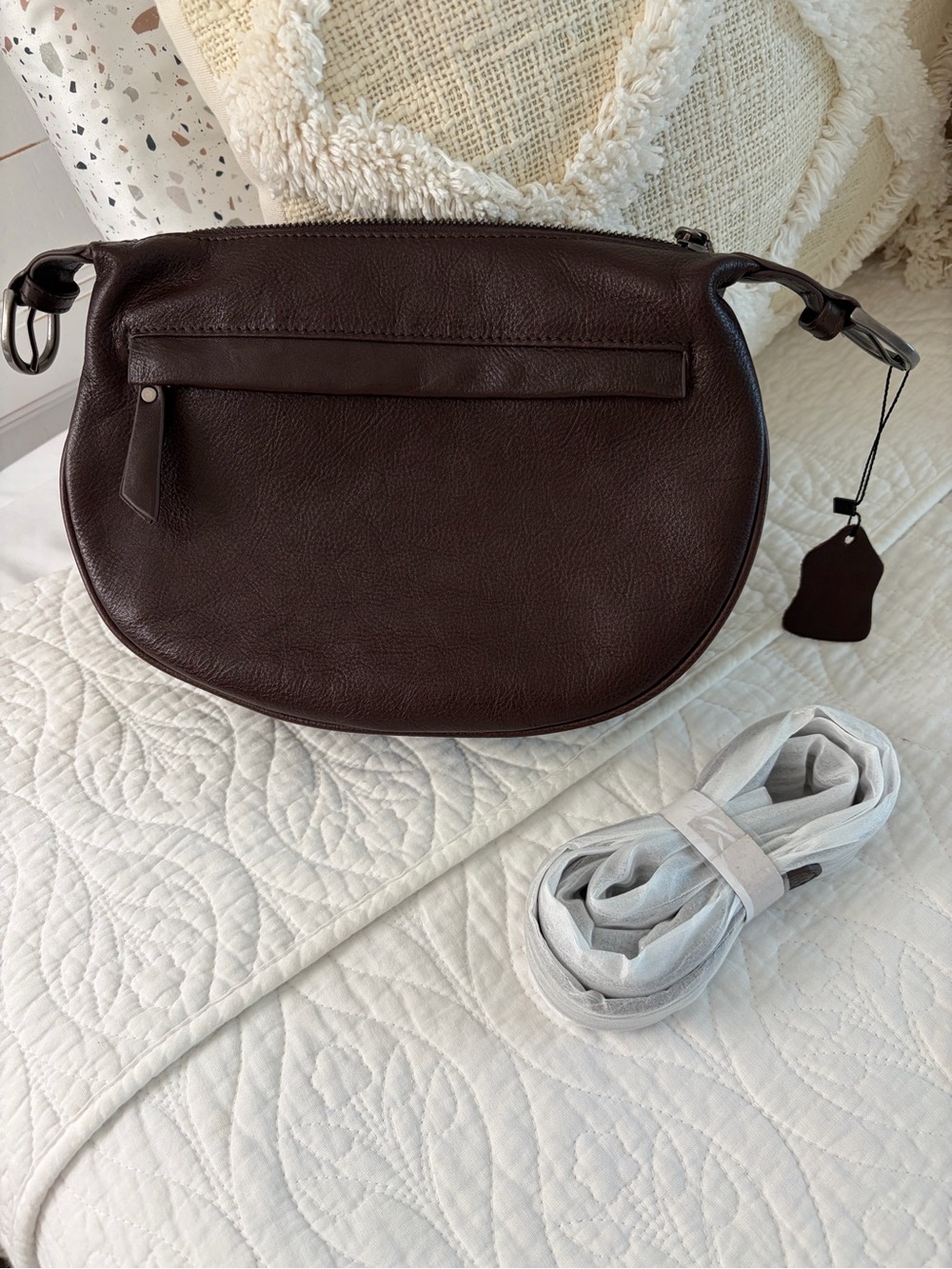 Women's Dark Brown Leather Crossbody  Bag